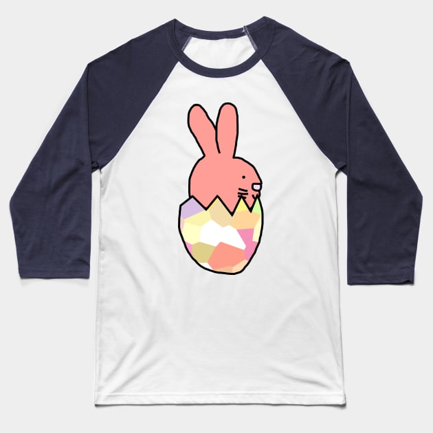 Rose Bunny Hatching from Easter Egg Baseball T-Shirt by ellenhenryart